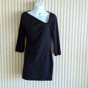 Express Black Long Sleeve Twist Neckline Dress S
